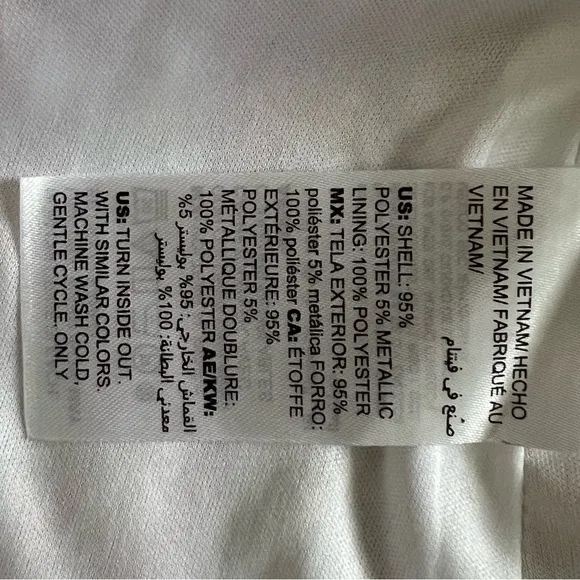 NWT Chico’s Summer Shine Metallic Printed White Maxi Dress