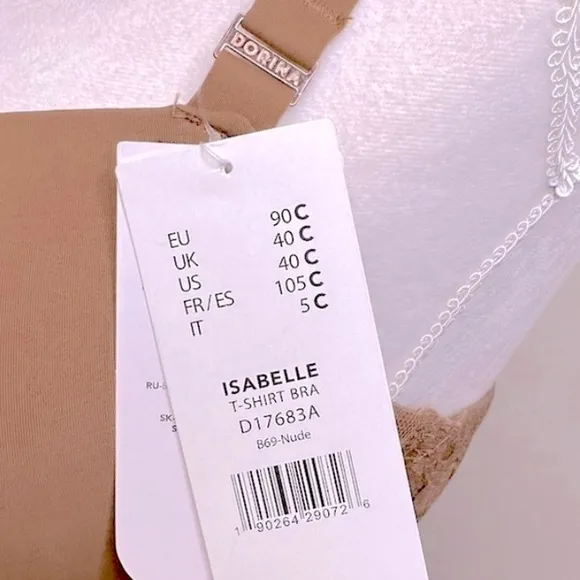 NWT Dorina Tone-On-Tone Isabelle Nude Underwire T-Shirt Bra in Medium Size 40C