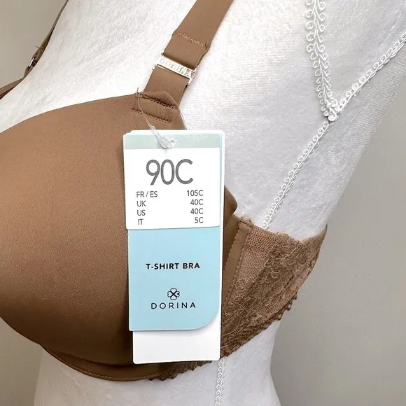 NWT Dorina Tone-On-Tone Isabelle Nude Underwire T-Shirt Bra in Medium Size 40C