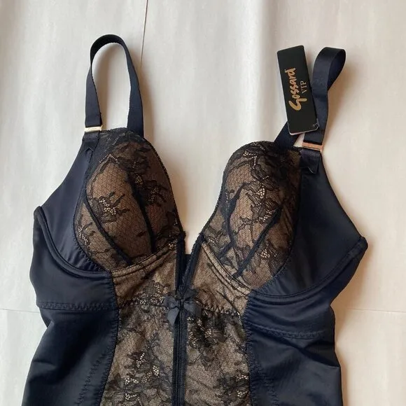 NWT Gossard Shapewear 34DD Black Retrolution VIP Padded Underwire Staylo Slip