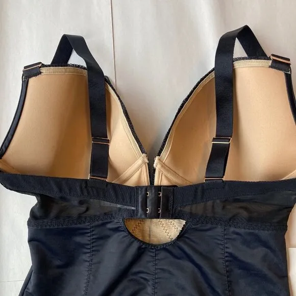 NWT Gossard Shapewear 34DD Black Retrolution VIP Padded Underwire Staylo Slip