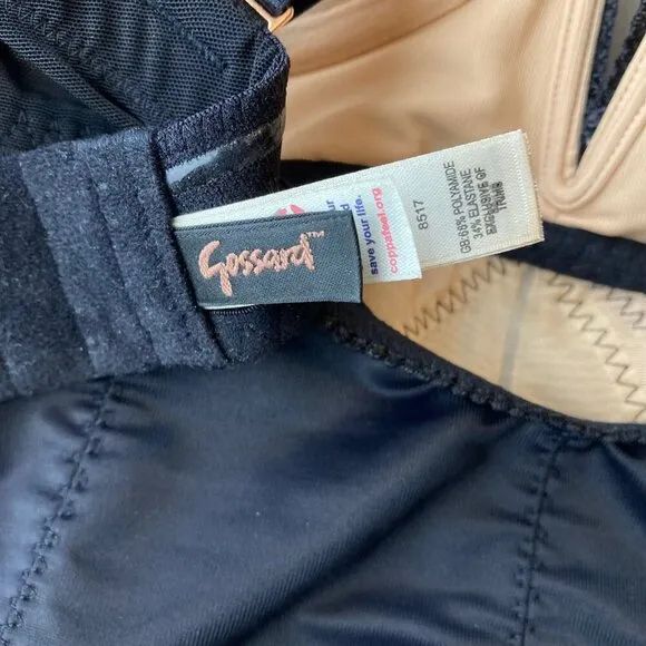 NWT Gossard Shapewear 34DD Black Retrolution VIP Padded Underwire Staylo Slip