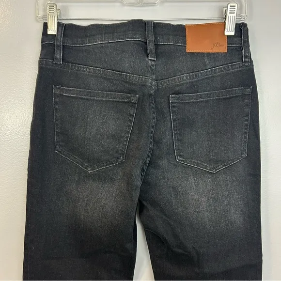 NWT J. Crew 9&quot; Billie Denim Boot Crop Black Charcoal Button Fly Jeans Size 26
