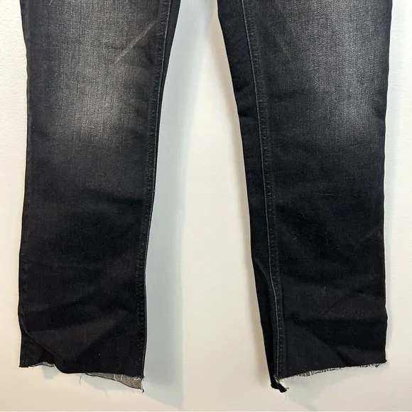 NWT J. Crew 9&quot; Billie Denim Boot Crop Black Charcoal Button Fly Jeans Size 26