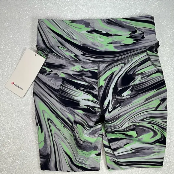 NWT Lululemon Base Pace High-Rise Short 8&quot; Paint Glide Warp Multi Size 8 W7CF8S