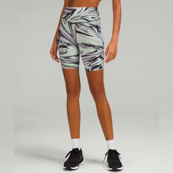 NWT Lululemon Base Pace High-Rise Short 8&quot; Paint Glide Warp Multi Size 8 W7CF8S