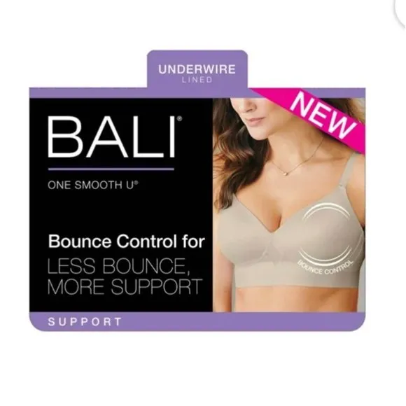 NWT - Set of 2 Bras - Bali DF3456 One Smooth U Bounce Control Underwire, 40DD