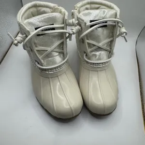 NWT Sperry Toddler Girl 10M Cream Waterproof Rain &amp; Snow Boots