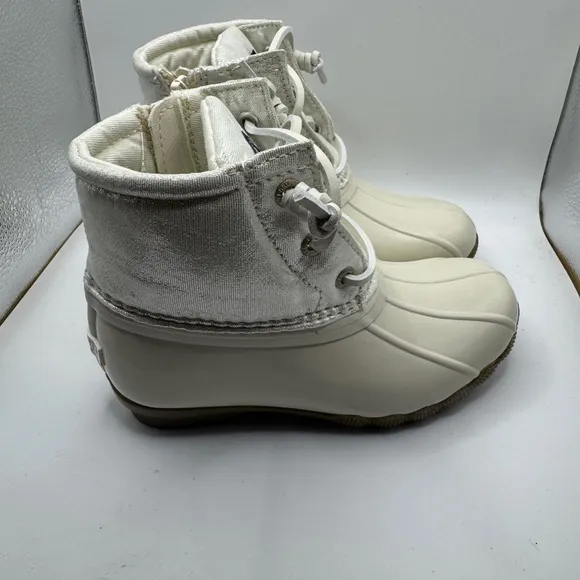 NWT Sperry Toddler Girl 10M Cream Waterproof Rain &amp; Snow Boots