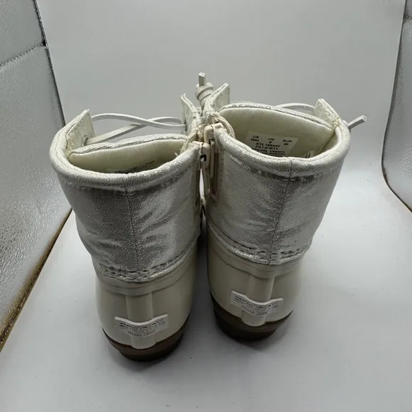 NWT Sperry Toddler Girl 10M Cream Waterproof Rain &amp; Snow Boots