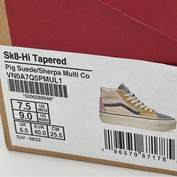 NWT Vans Sk8 Hi Pig Suede Multi Sherpa platform sneakers pink blue tan unisex​