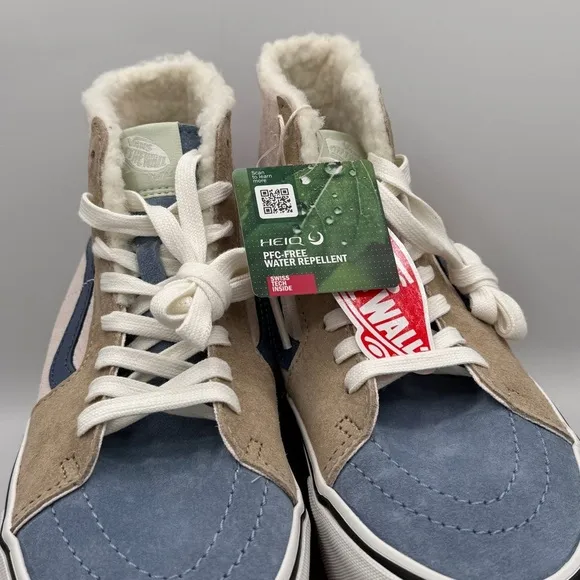 NWT Vans Sk8 Hi Pig Suede Multi Sherpa platform sneakers pink blue tan unisex​
