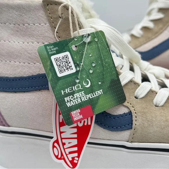 NWT Vans Sk8 Hi Pig Suede Multi Sherpa platform sneakers pink blue tan unisex​