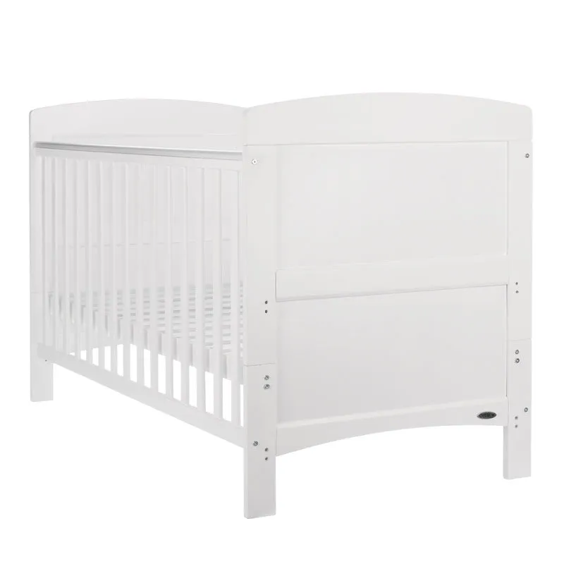 Obaby Grace Cot Bed & Foam Mattress - White