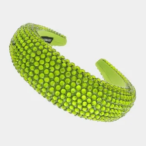 Olive Green Faceted Bead Padded Headband