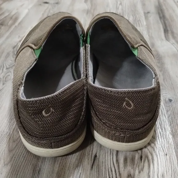 Olukai Nohea Moku Mesh Men’s Brown Slip On Sneaker Shoes Size 11.5
