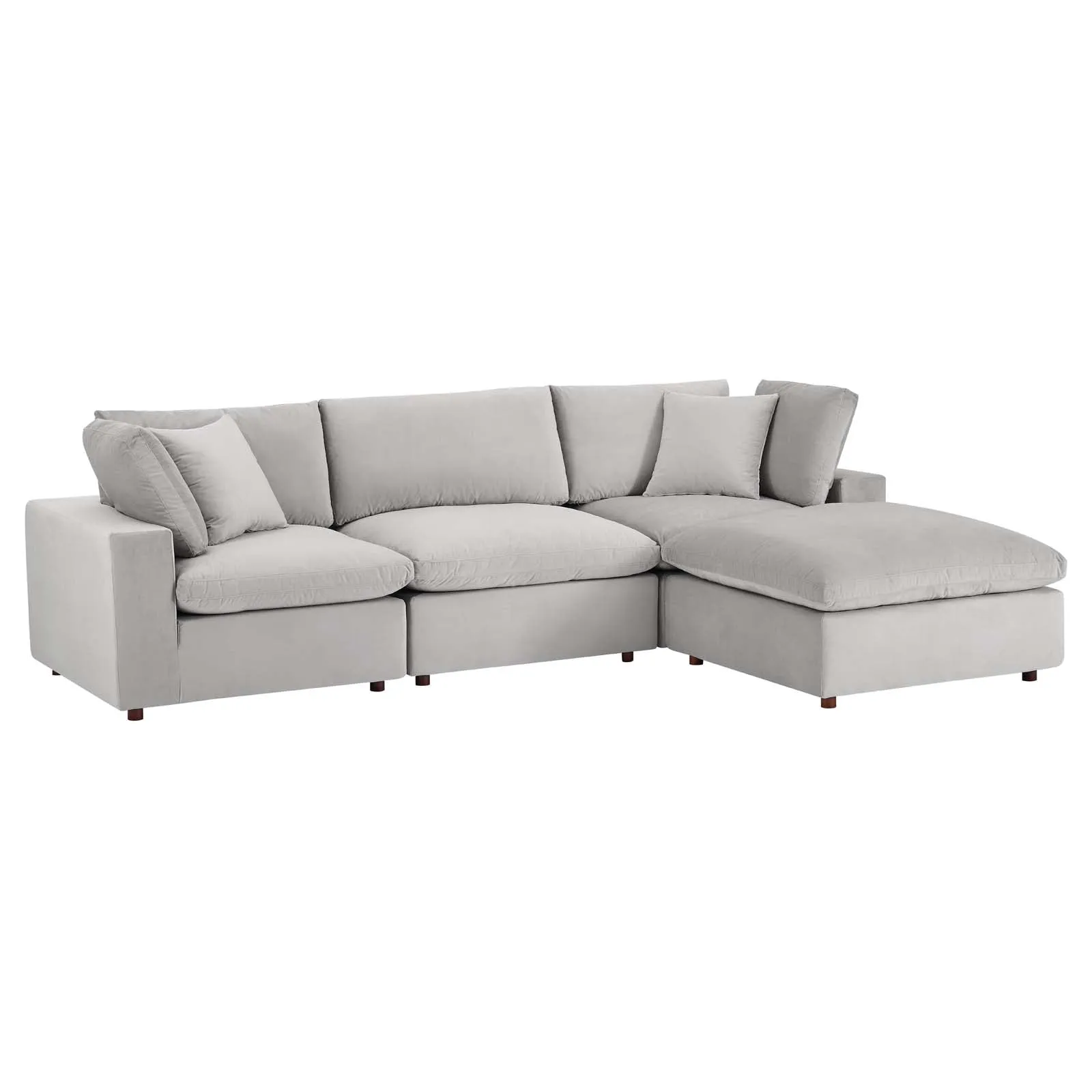 On A Cloud Sectional - Light Gray Velvet
