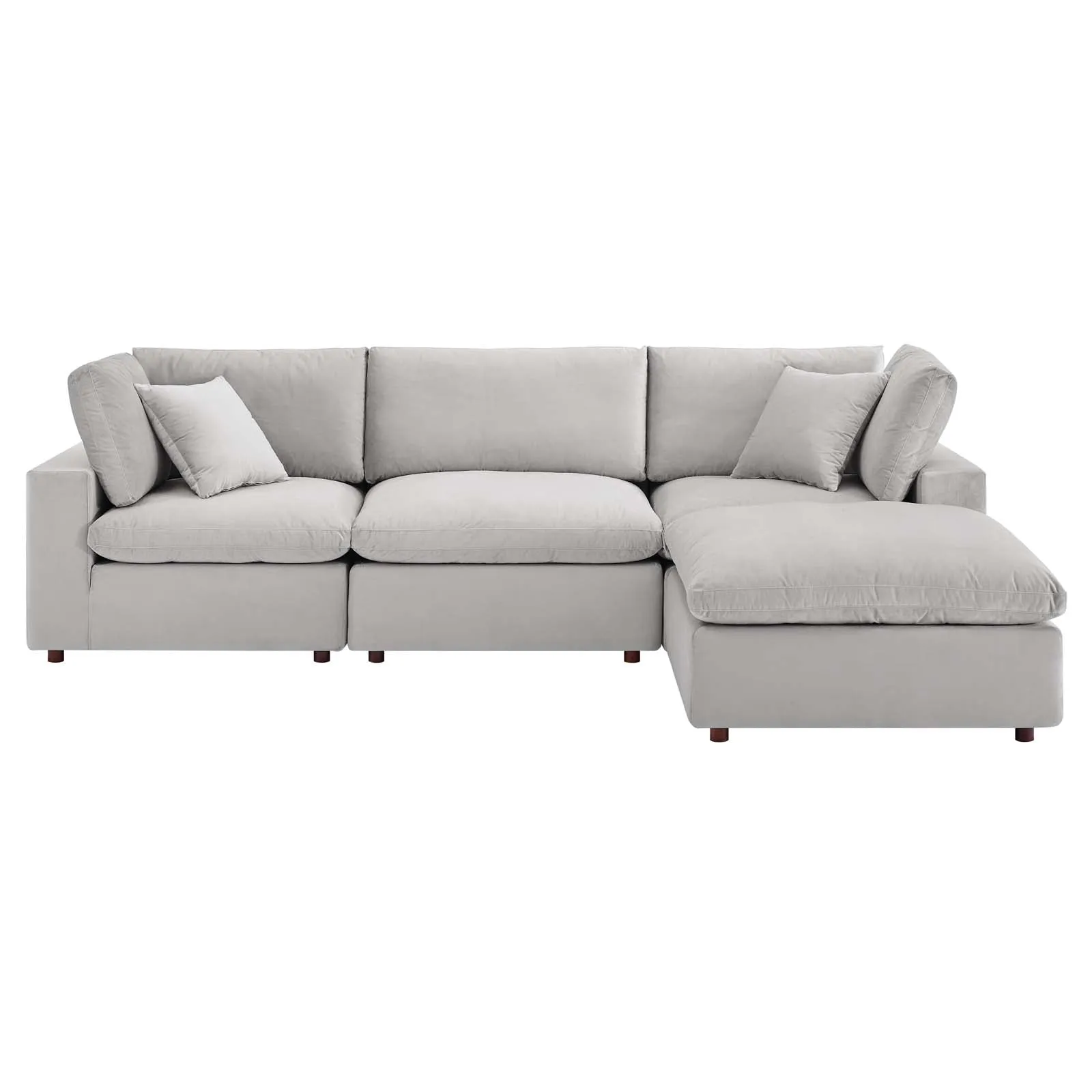 On A Cloud Sectional - Light Gray Velvet