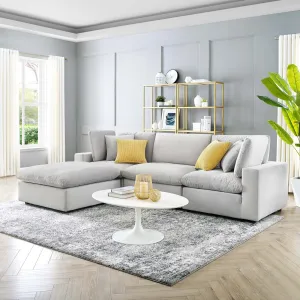 On A Cloud Sectional - Light Gray Velvet