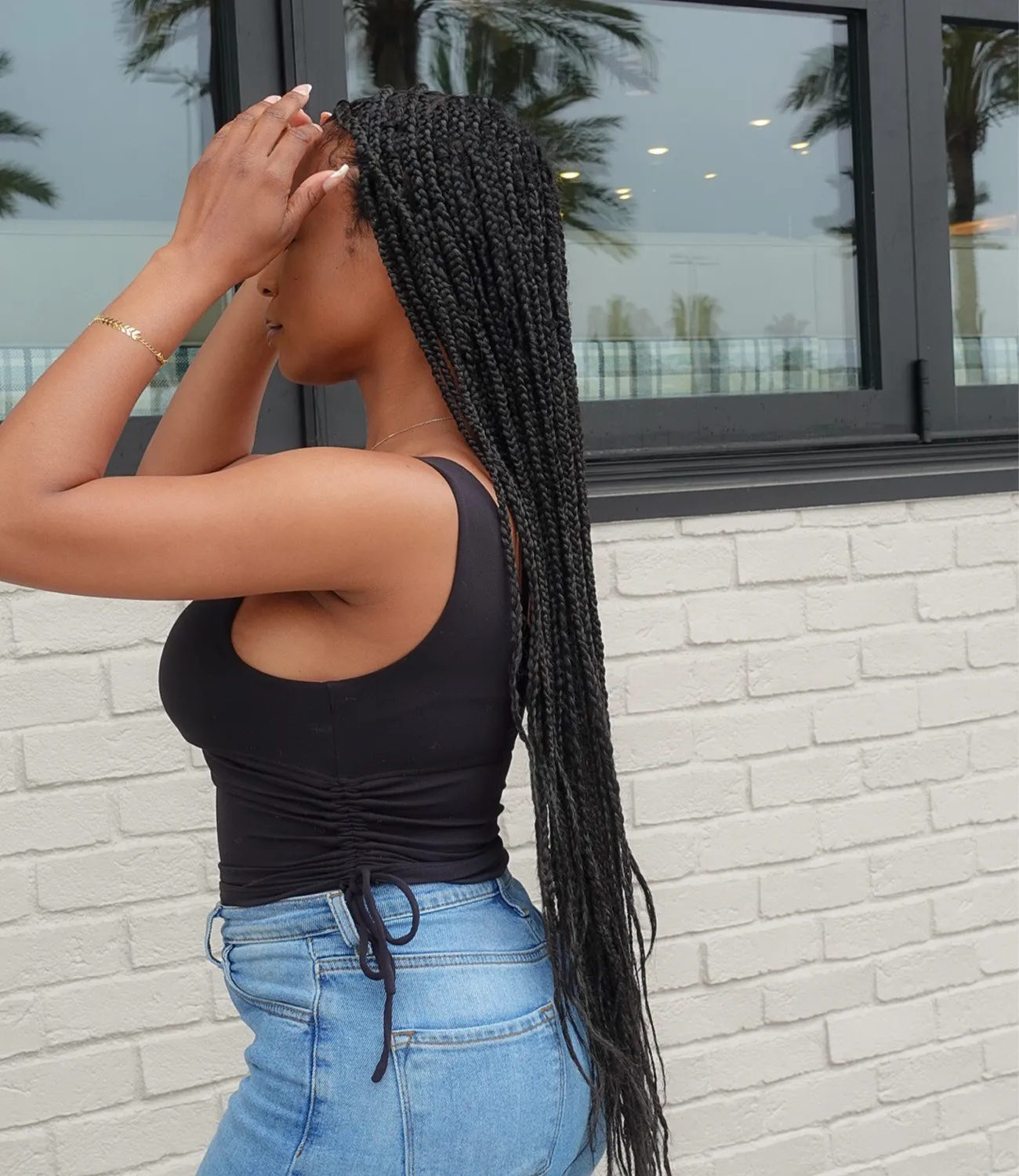 On The Move Padded Ruched top(Black)