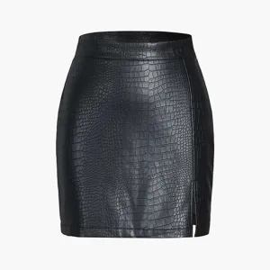 Onyx™ | Faux Leather Textured Mini Skirt