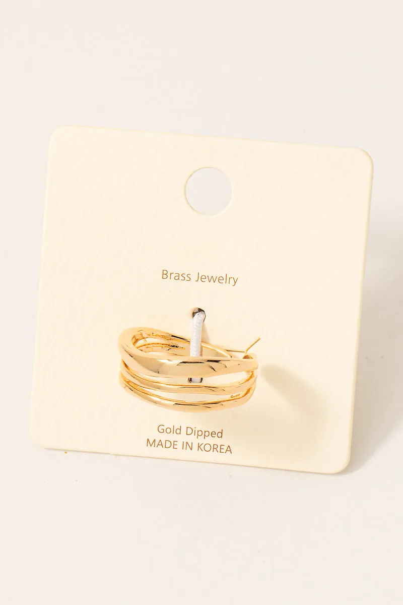 Open Band Multiple Layered Gold Ring