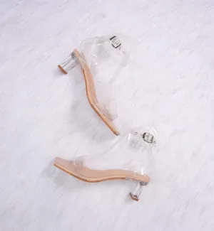 Open Toe Glass Heels