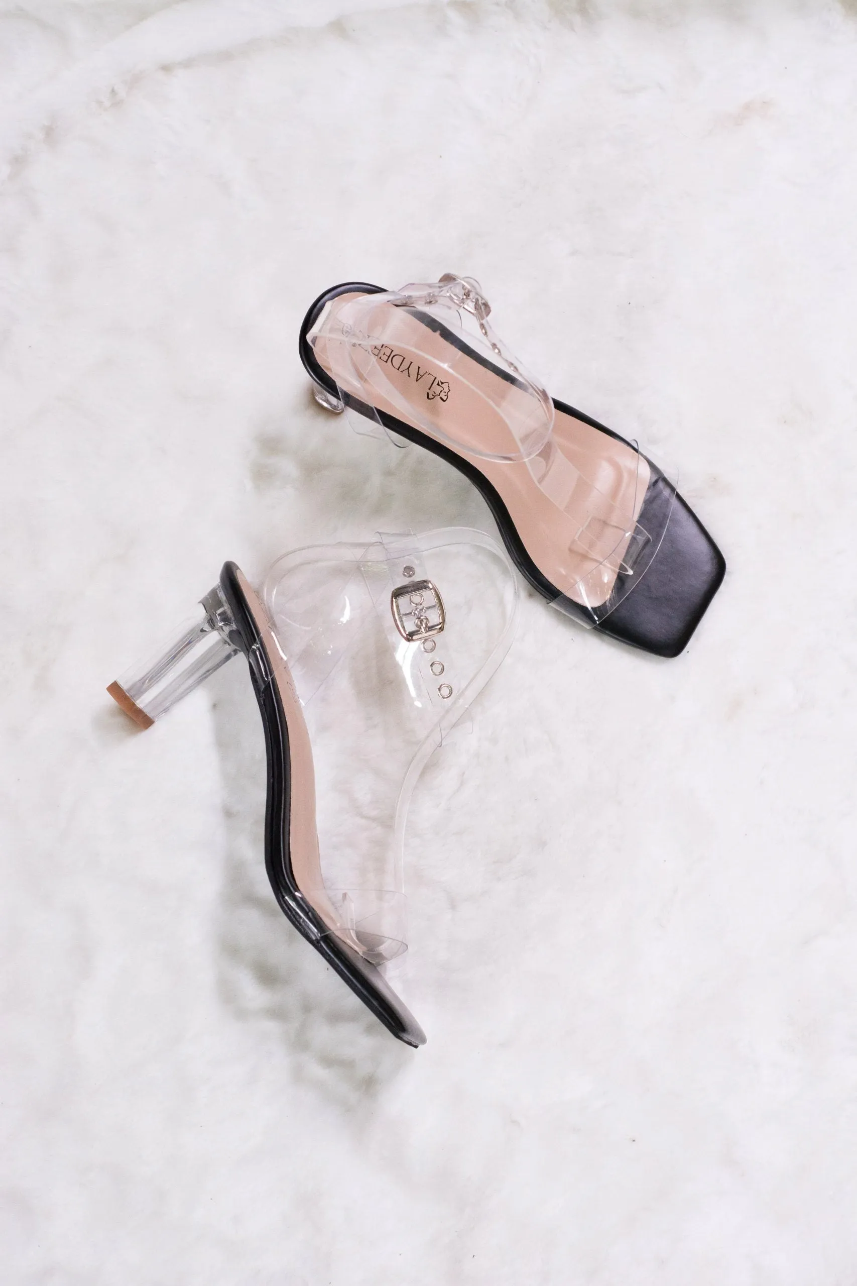Open Toe Glass Heels