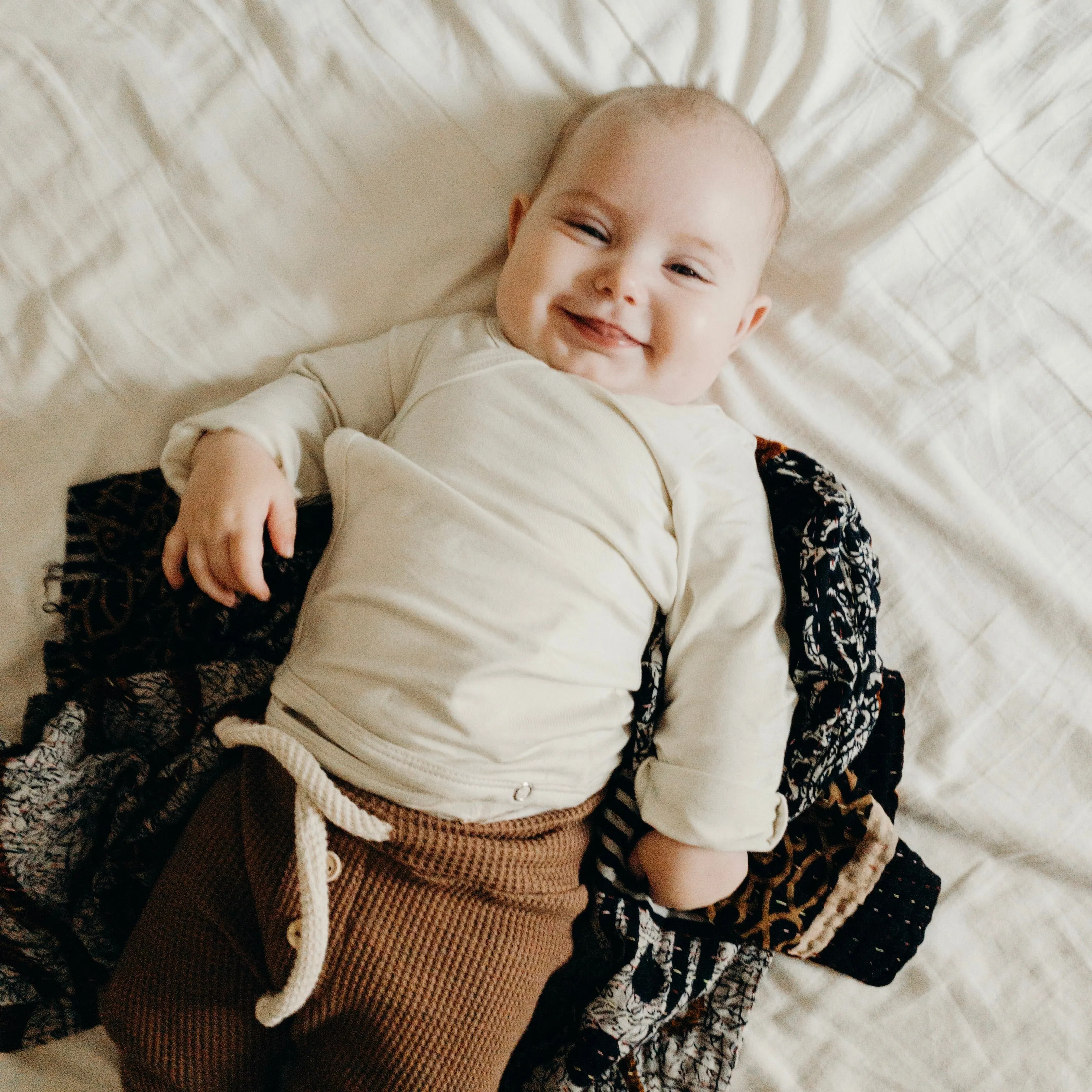 Organic Waffle Knit Jogger - Brown