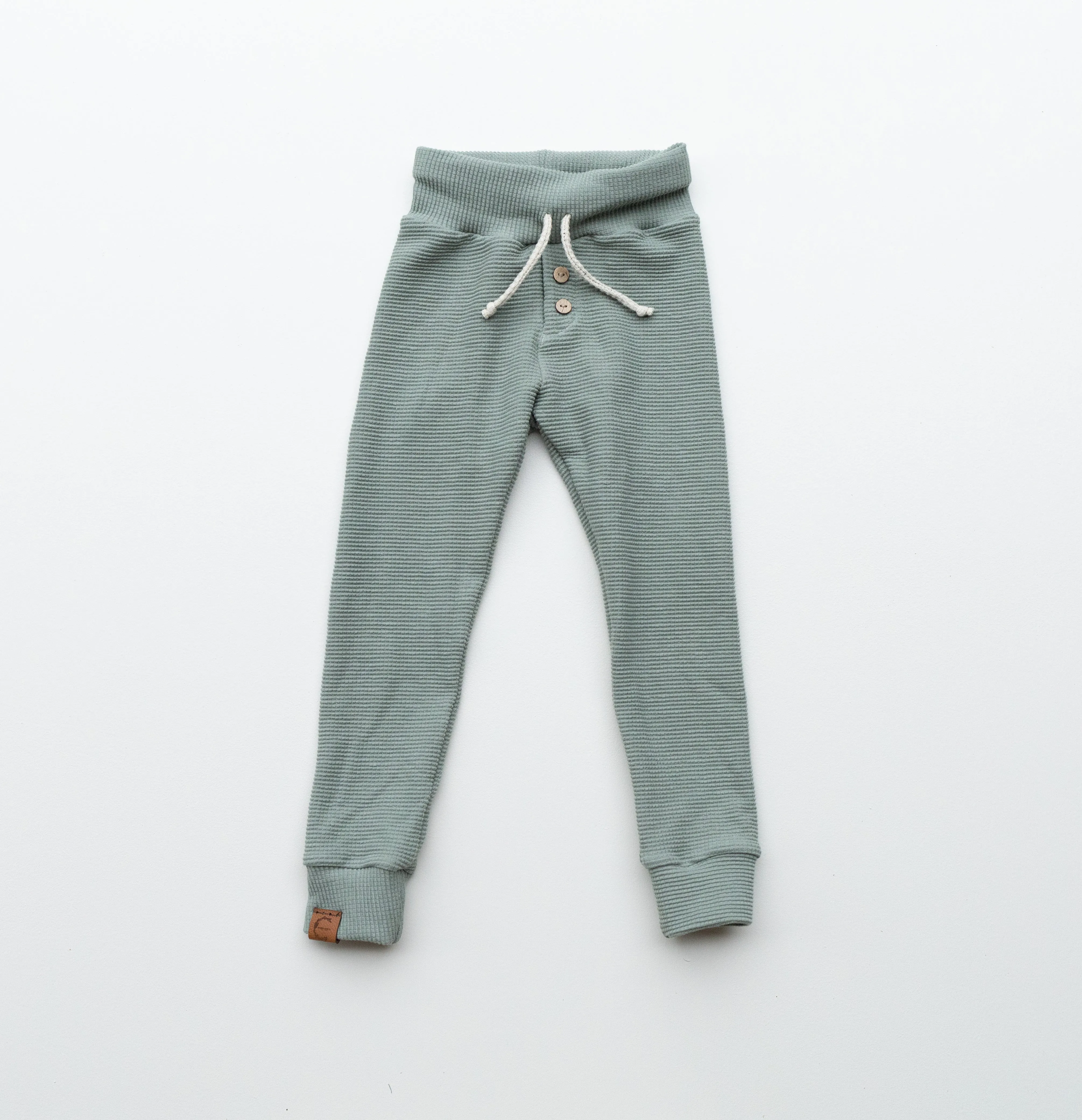 Organic Waffle Knit Jogger - Eucalyptus