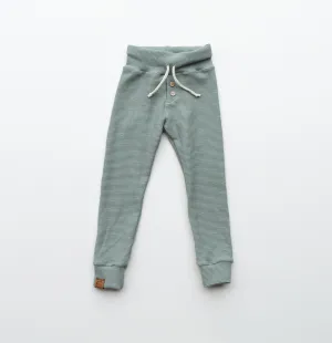 Organic Waffle Knit Jogger - Eucalyptus