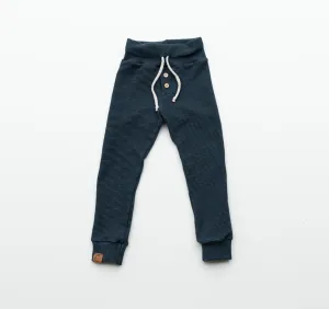 Organic Waffle Knit Jogger - Midnight Blue