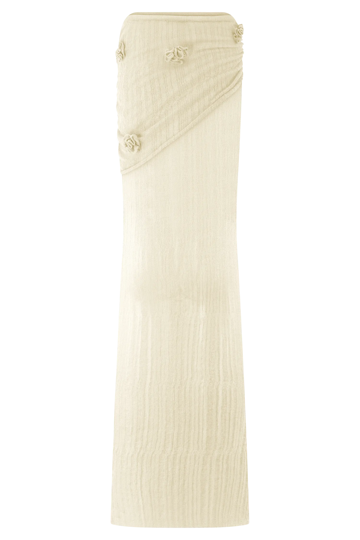 Orianna Orchid Knit Maxi Skirt - Ivory