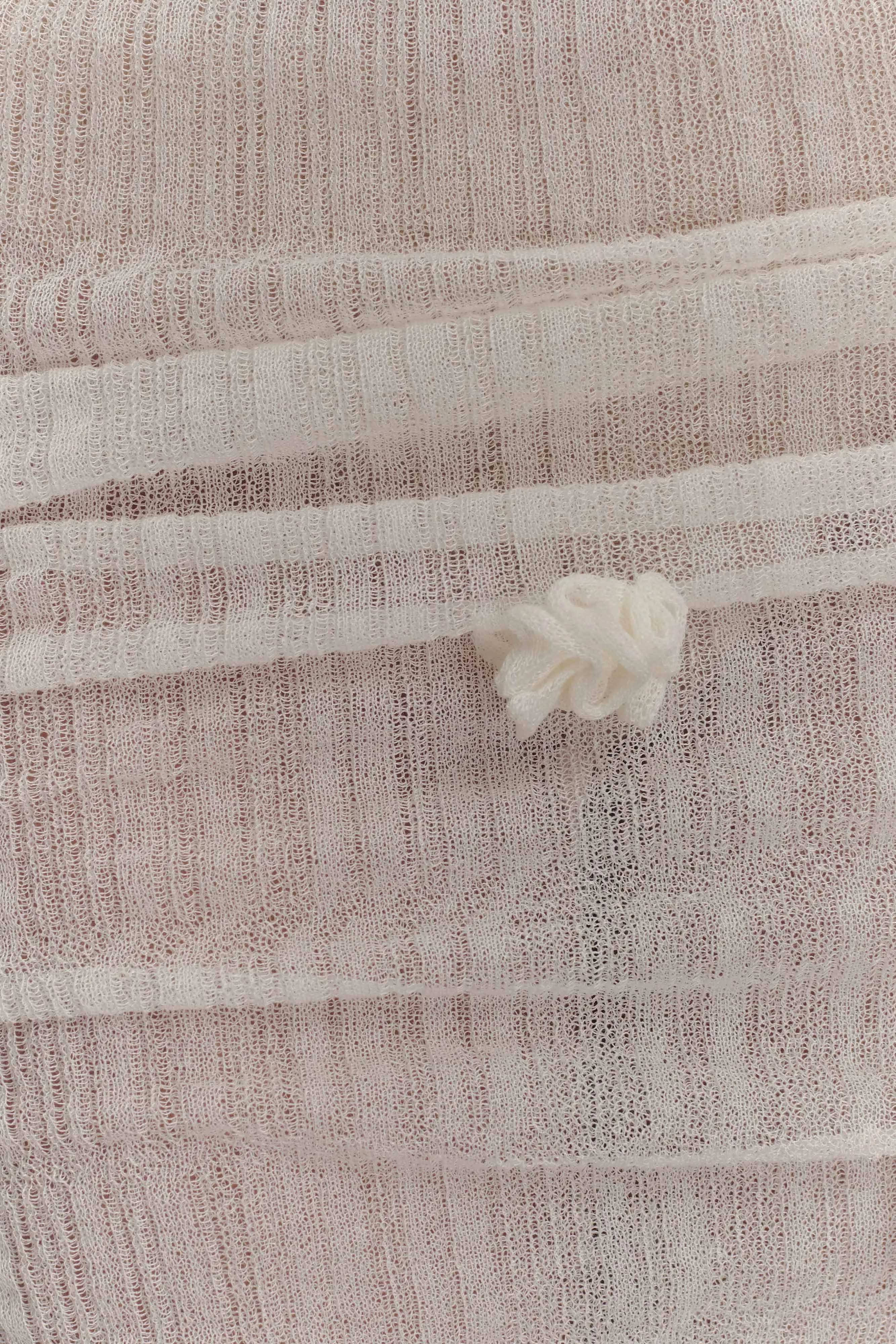 Orianna Orchid Knit Maxi Skirt - Ivory