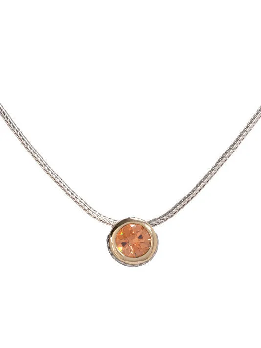 Oval Link Collection CZ Solitaire Necklace