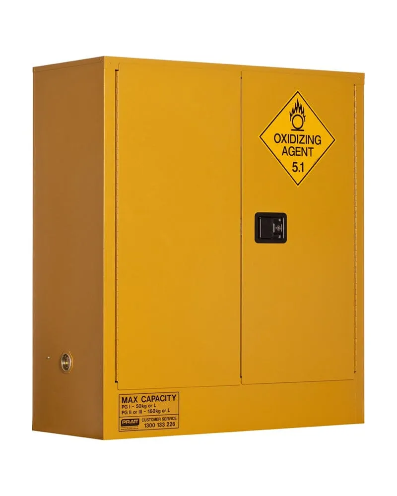 Oxidizing Agent Storage Cabinet 160L 2 Doors 2 Shelves - Yellow
