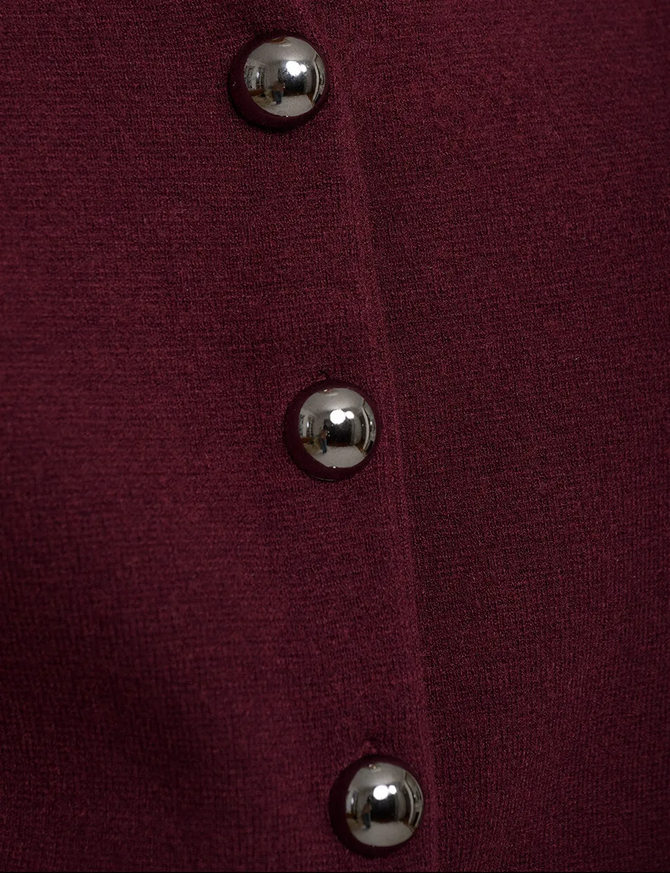 Padded Knit Silver Button Top
