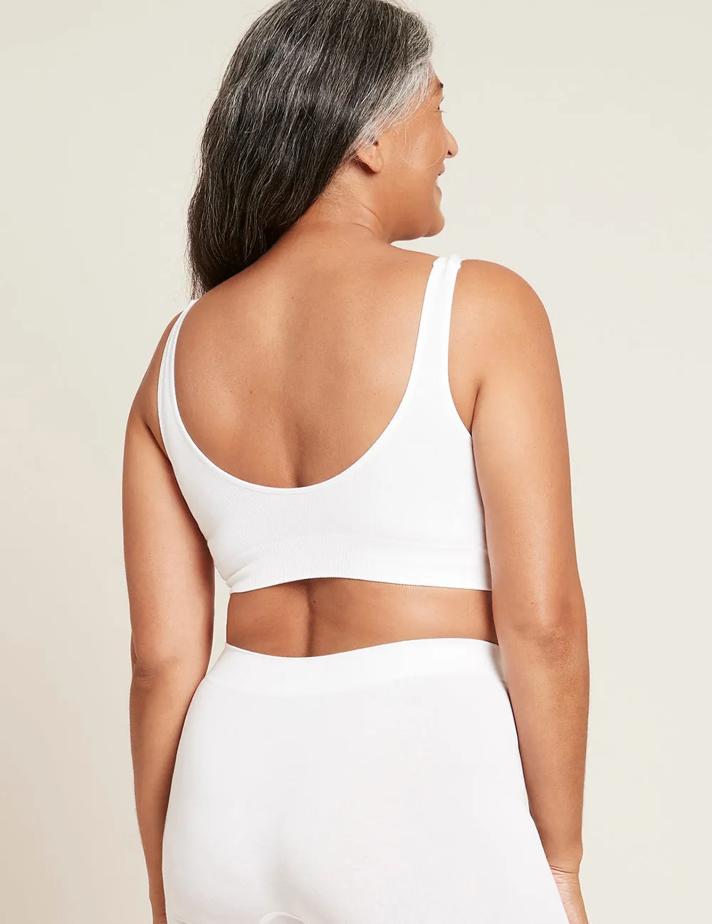 Padded Shaper Crop Bra - White