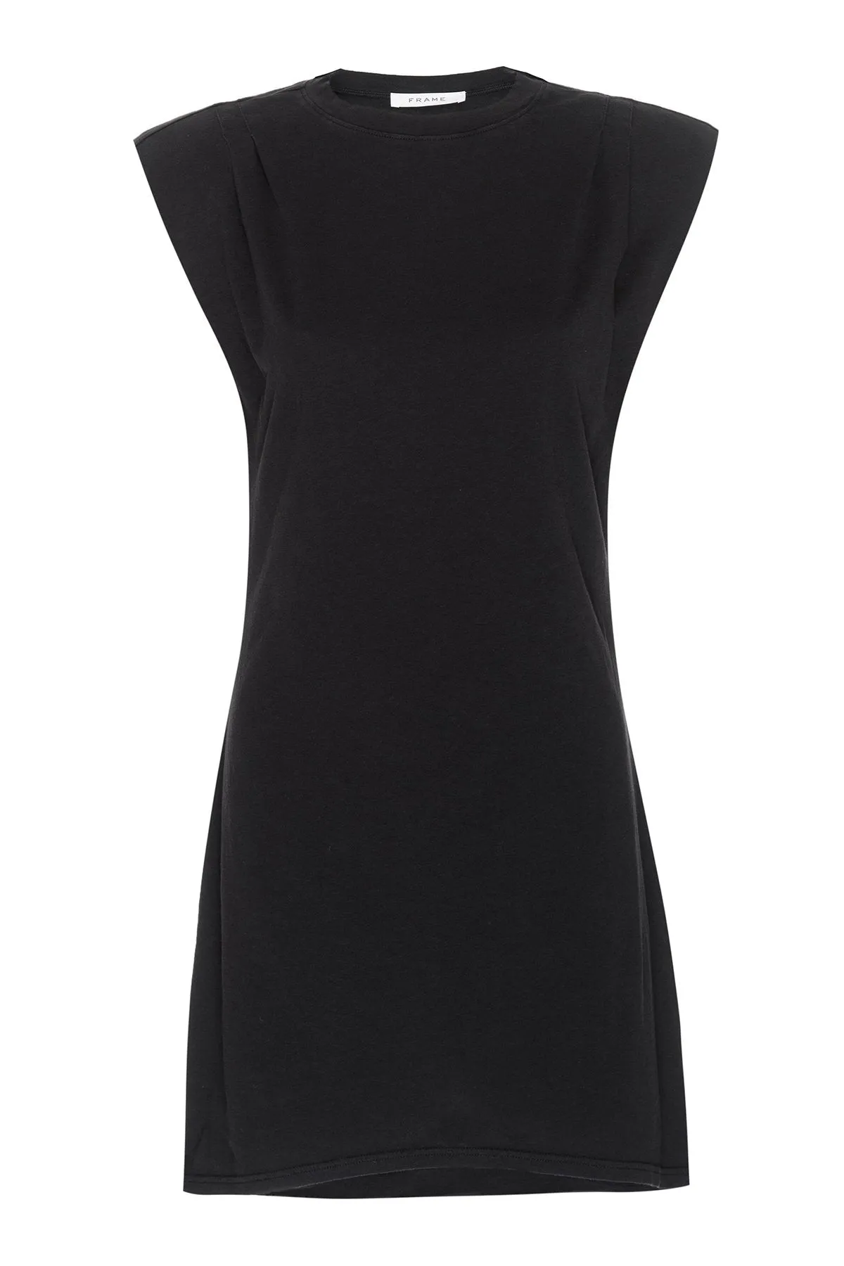 Padded Shoulder Dress in Noir