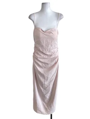 Pale Pink Ruched Slip Dress