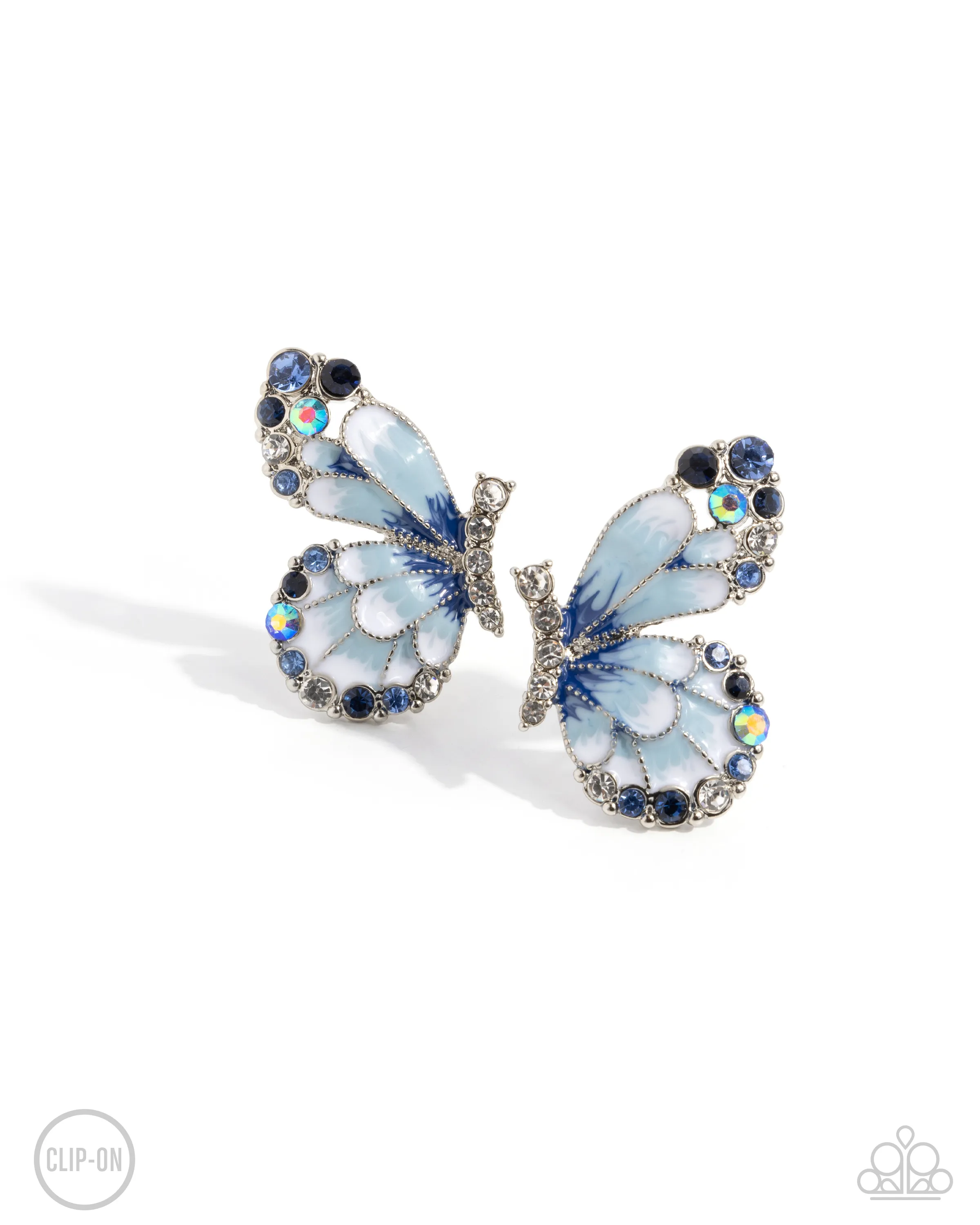 Paparazzi Decadent Descent - Blue Earrings (Clip-On)