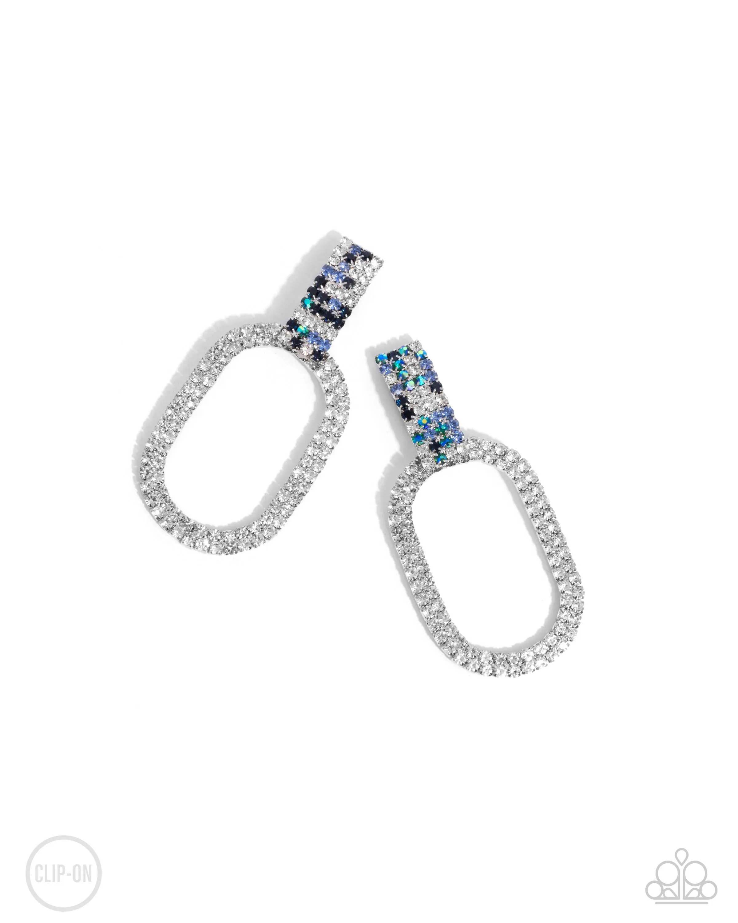 Paparazzi Guarded Glitz - Blue Earrings (Clip-On)