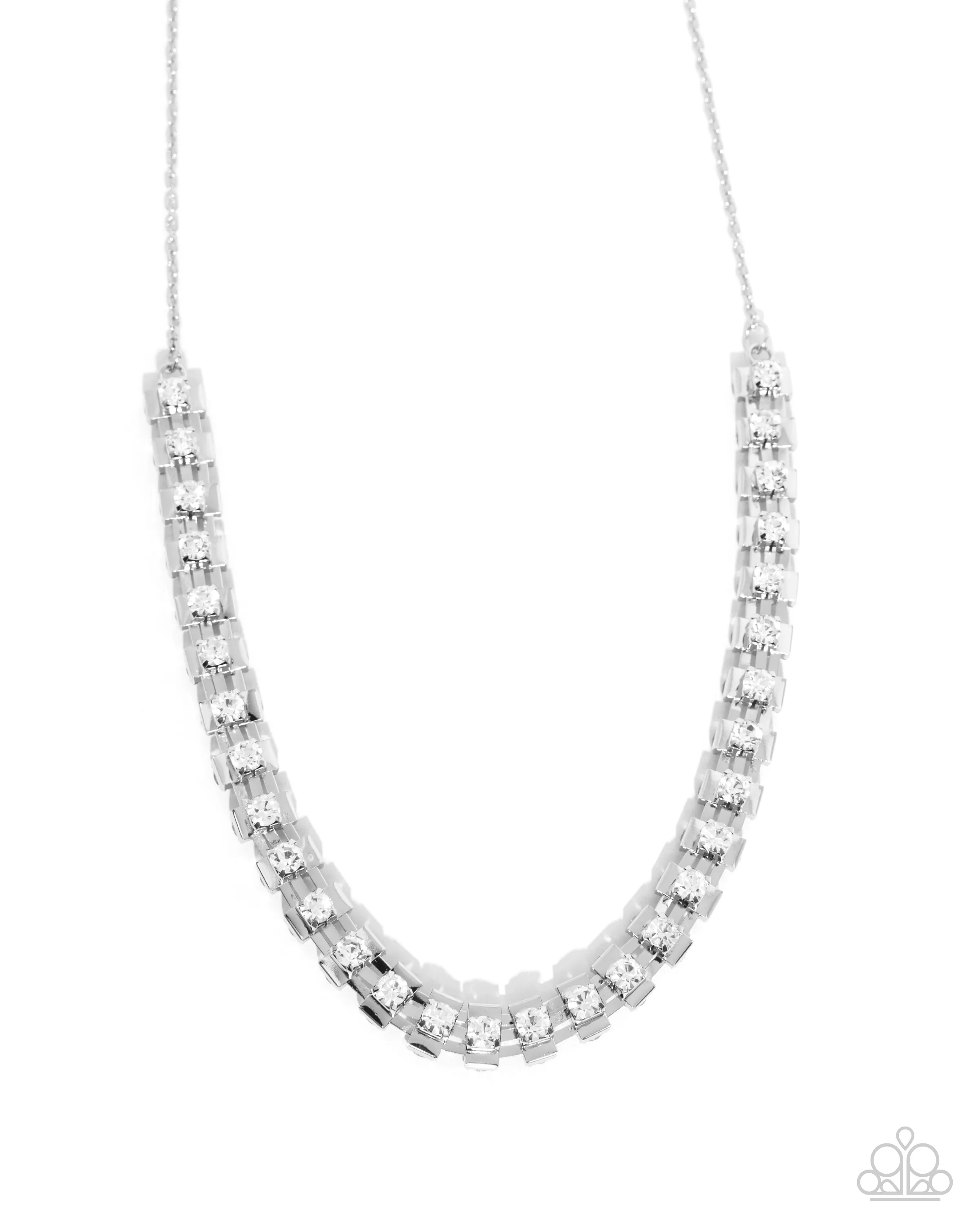 Paparazzi Linked Lady - White Necklace
