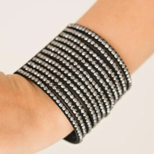 Paparazzi The Boss is Back - Black Wrap Bracelet