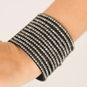 Paparazzi The Boss is Back - Black Wrap Bracelet