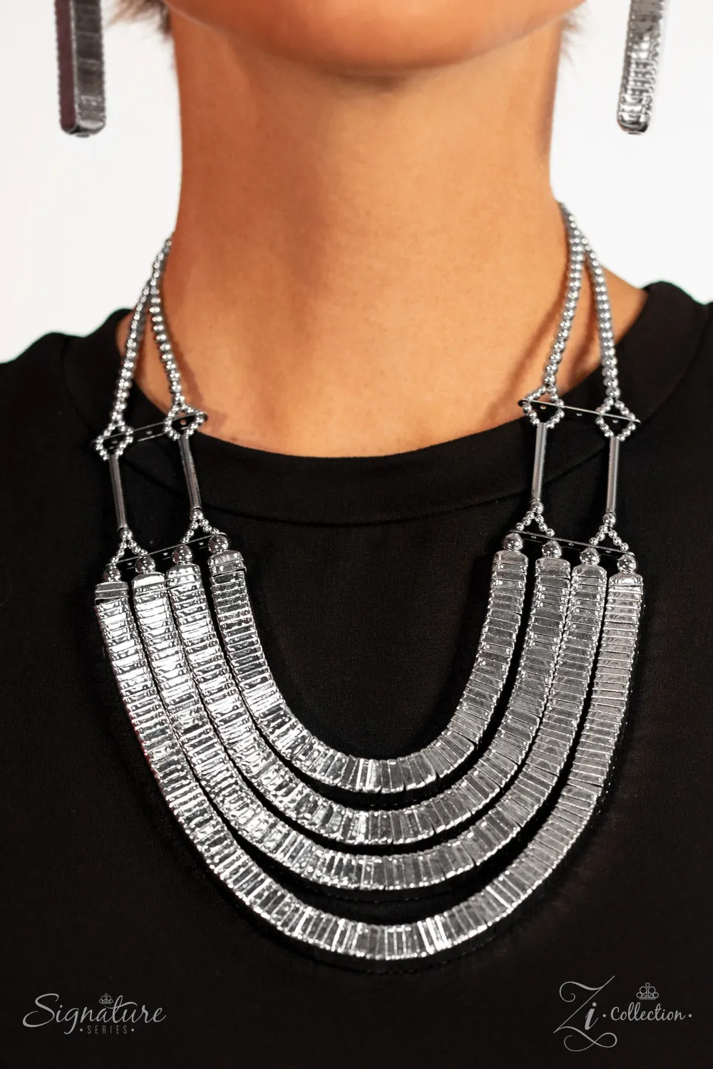 Paparazzi - The Heidi - Silver Signature Necklace