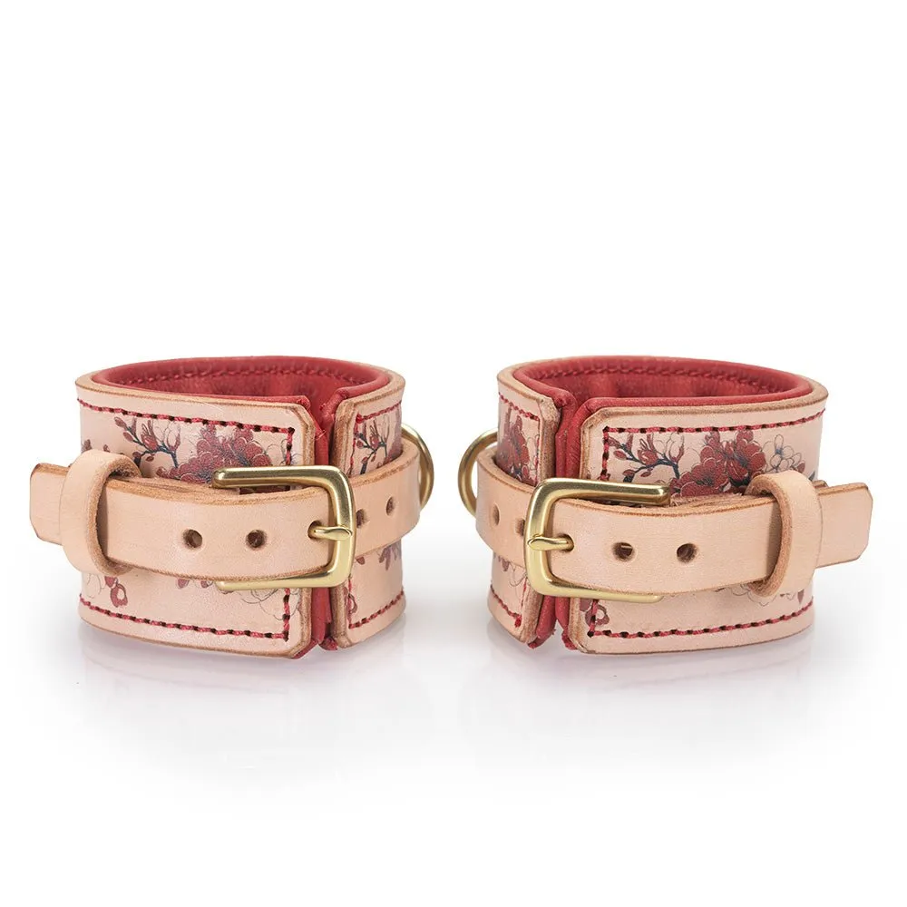 Paradise Red Blossom Padded Cuffs