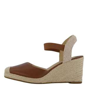 Pearle II Leather & Canvas Espadrille Deep Saddle Tan / Neutral / Deep Saddle Tan