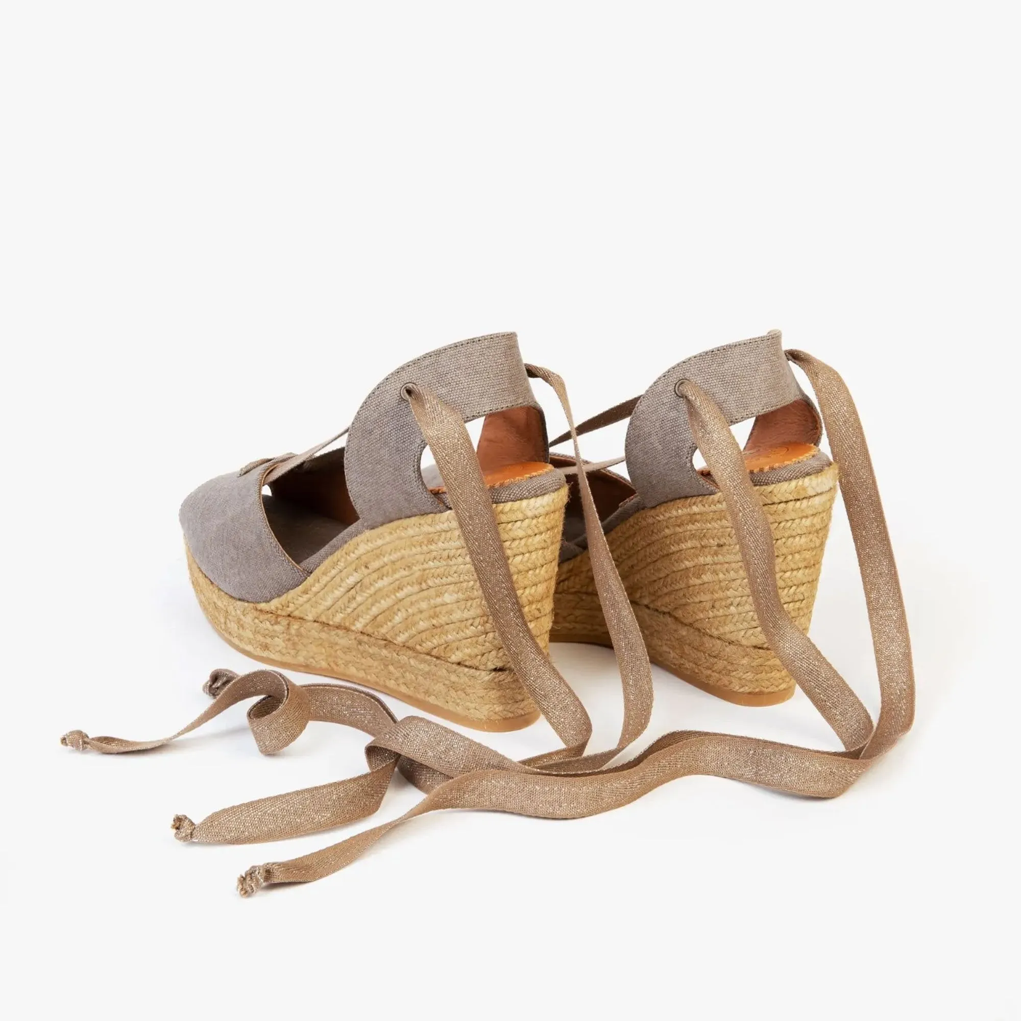 PENELOPE CHILVERS High Catalina Atelier Linen Espadrille - Taupe