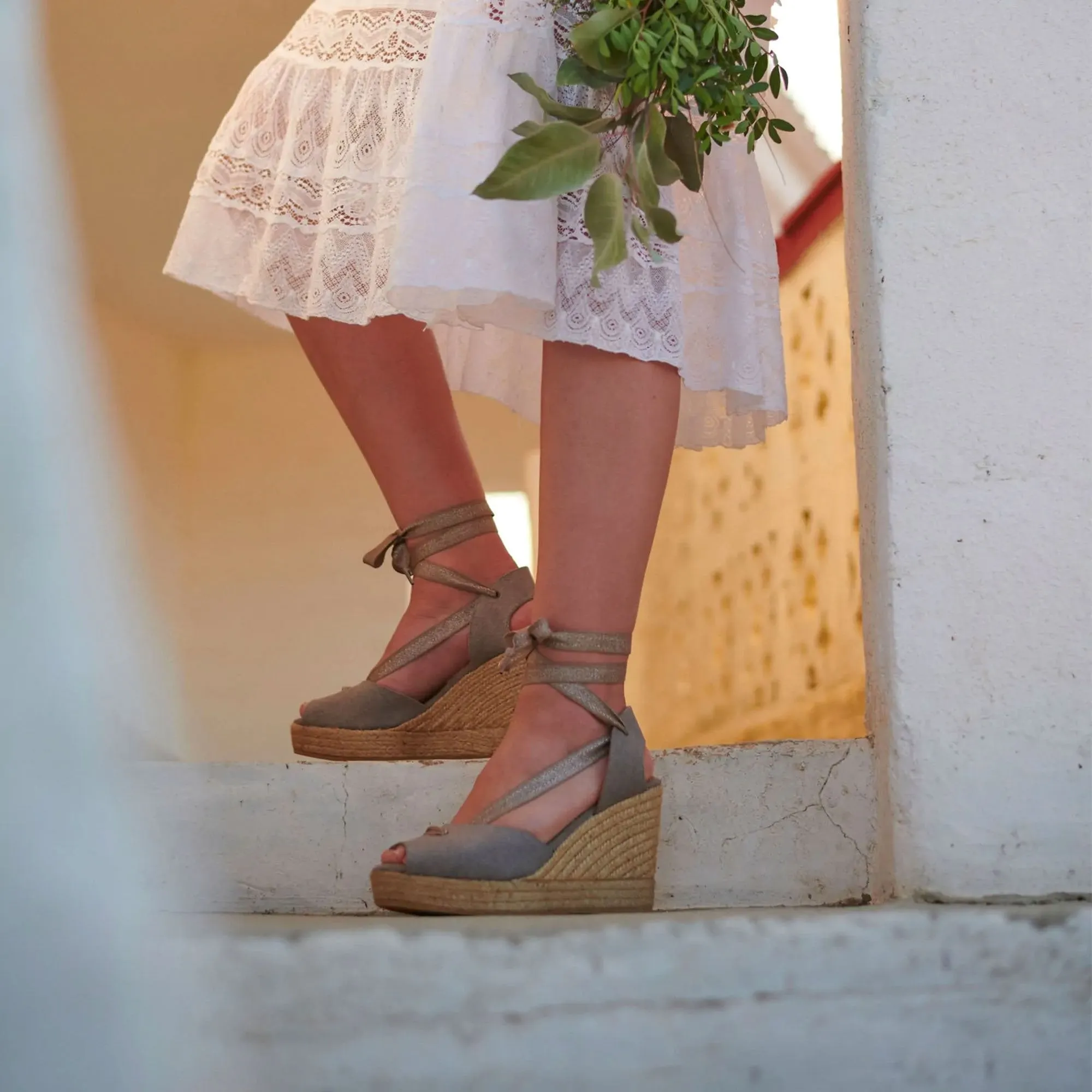 PENELOPE CHILVERS High Catalina Atelier Linen Espadrille - Taupe